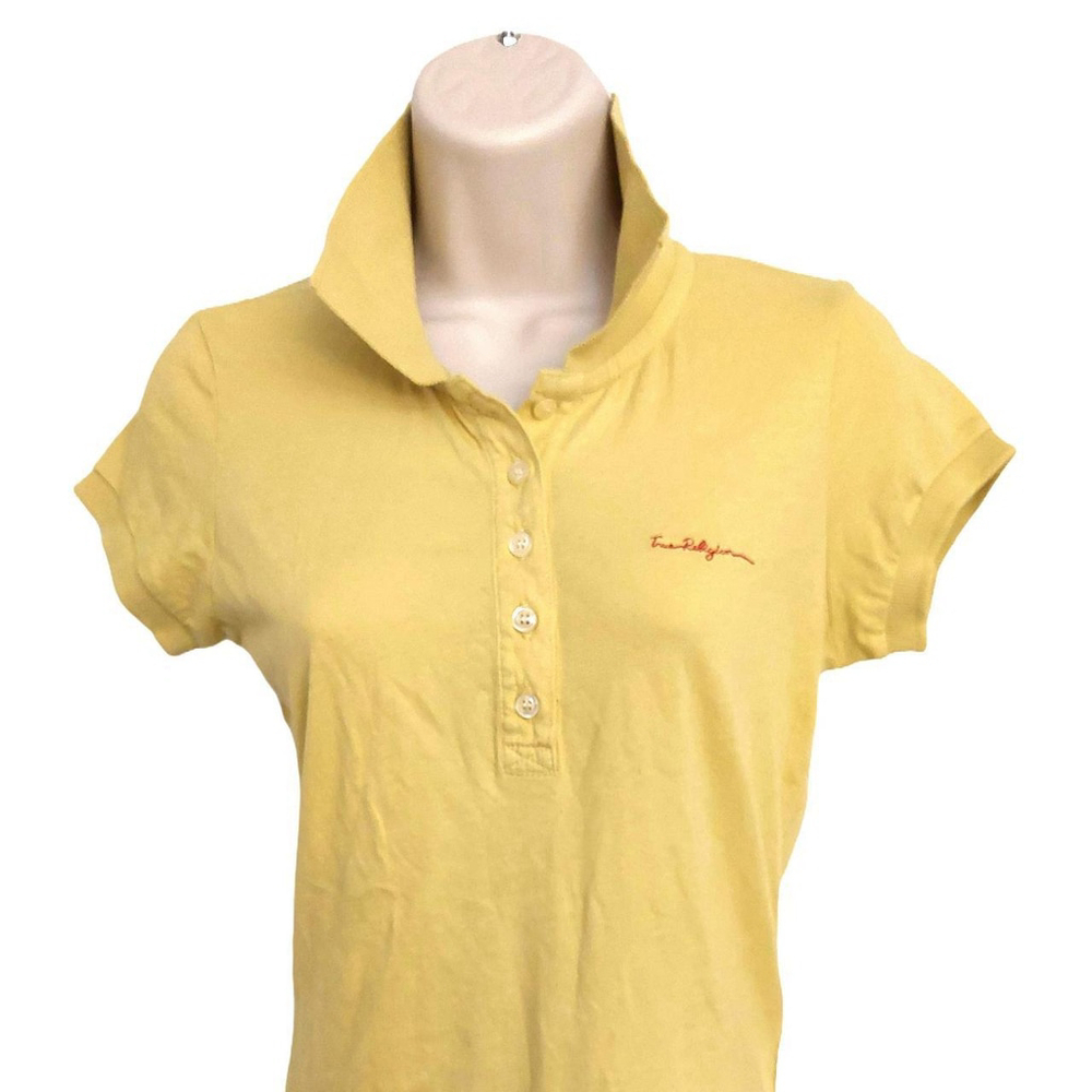 True Religion Brand Jeans Cotton TR Signature Polo Shirt Baby Lime Sz XS